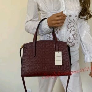 NWT Coach Signature Charlie Carryall 28 Tote Wine 51665
